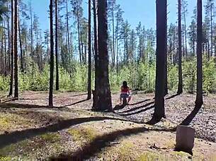 cute teen 18+ with tight ass gets public fucking by forester in nature, deepthroat included 😈