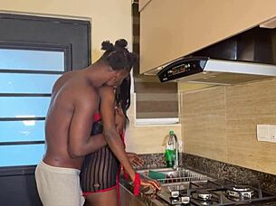 huge cock fucks my skinny ass in kitchen 😍