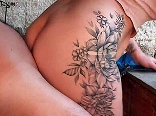 feeling provoked by the curvy latina maid in short jeans during workout