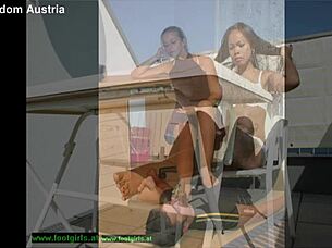 for fetish enthusiasts featuring german mistress in bdsm slave play with feet and ass.