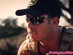 Glamcore babe intensely rides border officer's cock.