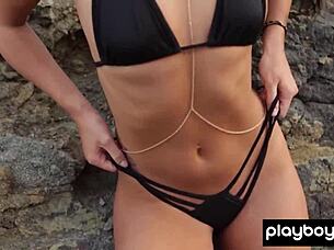 why is kristie taylor spreading her legs on the rocks?