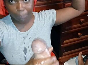 Playing NFS While Getting a Blowjob Until She Swallows Every Drop