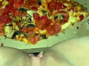 Young arabian teen snowwhite masturbates with pizza, chocolate, ice cream, and fruits in los angeles