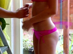 letting the maintenance guy pipe my pussy in cowgirl and doggystyle until squirting.