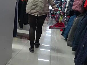 A Hidden Camera In Fitting Room Admires Juicy Pawg. Peeping For Legs In Public Mall Voyeur!