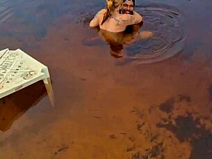 adventurous couple caught having wild sex in the mangrove, flashing tits and big ass outdoor