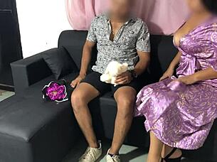 i wait for my girlfriend, but suegra flashes her big tits in lingerie