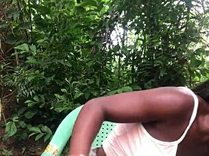 Crazy bitch twerks in sexy clothes, revealing small cute tits.