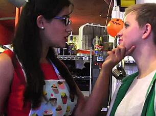 Penny Barber and Alani Pi engage in passionate lesbian play, fingering each other's tight wet pussies