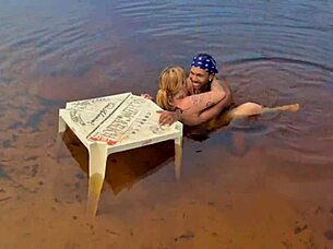 adventurous couple caught having wild sex in the mangrove, flashing tits and big ass outdoor