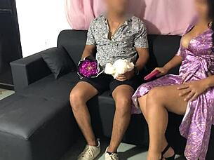 i wait for my girlfriend, but suegra flashes her big tits in lingerie