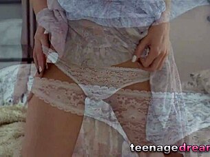 Skinny European Teen Masturbating