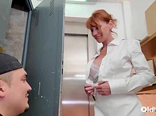 Tattooed milf Emma Rubish gets fucked by horny plumber Cris in a steamy encounter. Her big tits bounce as he pounds her hairless pussy hard.