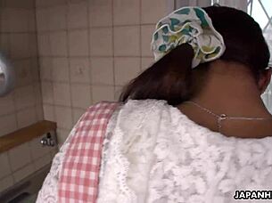 Japanese Kyoka Makimura finger fucks and smokes cock uncensored