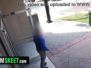 Oh wow, cute Mormon girl pays for shoplifting with her nice pink pussy 😏