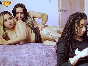 la puta of my girlfriend's best friend lets herself get fucked while we watch movies