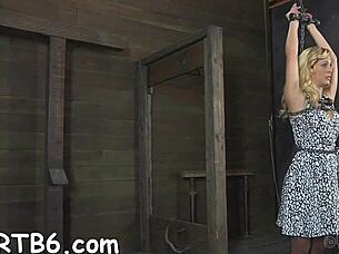 Rough bondage session with cock sucking and nasty fucking