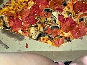 Young arabian teen snowwhite masturbates with pizza, chocolate, ice cream, and fruits in los angeles