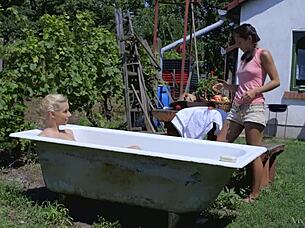 Blonde Nesty And Brunette Shrima Malati Muff Diving And Kissing