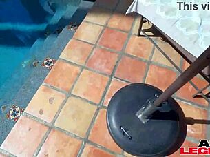 Hot milf Shay Sight fucks wildly by the pool.