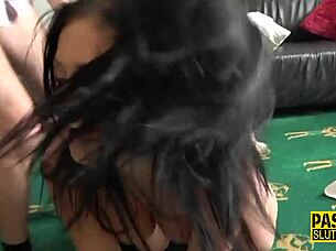 chubby submissive ass getting paddled and spanked hard