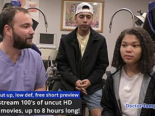 dr tampa conducts entrance physical at tampa university, michelle anderson spreads legs, pov with gloves, natural tits, humiliation fetish backstage.