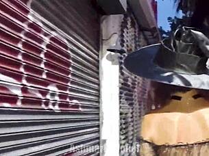 Hairy Pussy Upskirt Flashing In Public During Trick Or Treat Event