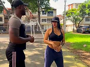 Busty Colombian Milf Student Fucked By Athletic Trainer With Big Black Cock