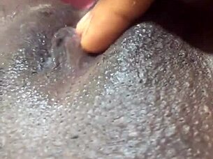 Black Woman Masturbates Her Wet Pussy Solo