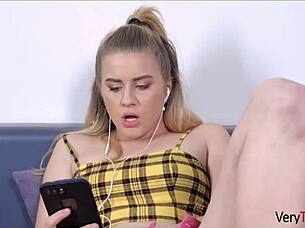 Horny stepsister taylor blake rides during homework 😏 swallows too!