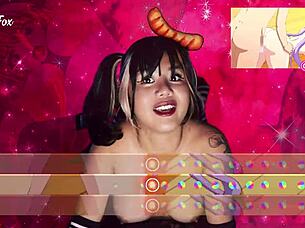 bouncy tits faphero exotiqfox gives jerk off instructions while bouncing ass on dick in solo masturbation