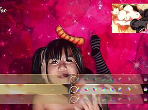 bouncy tits faphero exotiqfox gives jerk off instructions while bouncing ass on dick in solo masturbation