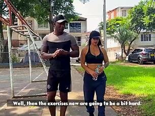 Busty Colombian Milf Student Fucked By Athletic Trainer With Big Black Cock