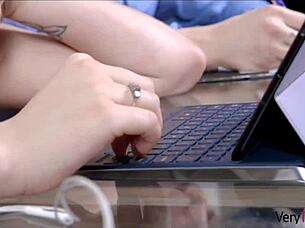 Horny stepsister taylor blake rides during homework 😏 swallows too!