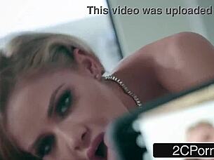 Blonde bombshell lures peeping tom for revenge sex ride