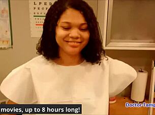 dr tampa conducts entrance physical at tampa university, michelle anderson spreads legs, pov with gloves, natural tits, humiliation fetish backstage.