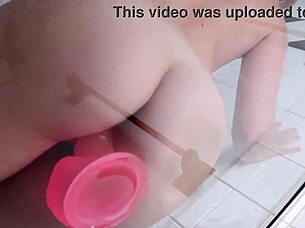 Green eyes blonde samantha rone uses her dildo in the shower for pleasure.