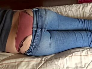 In this voyeur story my wife flashes her tits and pussy to the stepson while masturbating