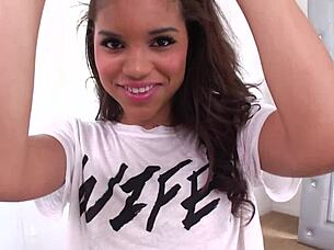 Gabriella Ford takes huge cock in POV blowjob and swallows cum