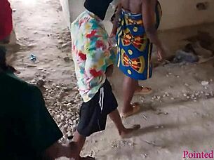 Passionate Threesome In The Garden.