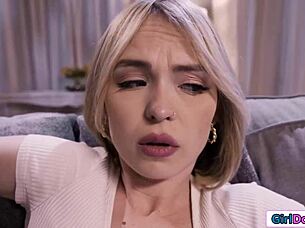 Roomie rescues lilly with a basket of dildos for high-definition girl-on-girl pleasure