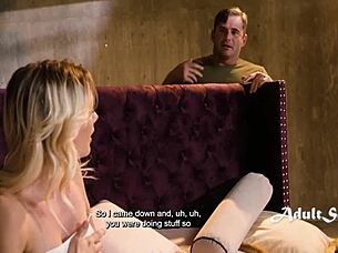 she caught her roommate jerking off while watching her masturbate in the dorm - kenna james and nathan bronson