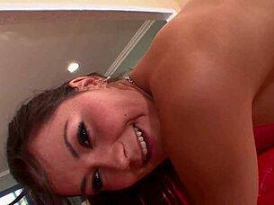 Oh God, Ally's Small Tits Bounce As She's Impaled By Huge Cock And Gets Cum On Face!