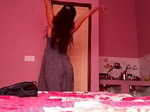 Horny Babe Masturbates In Friend's Room, Spitting And Spanking