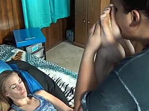 Tyler licks and smells athletic women's soles