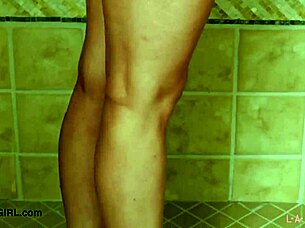 Captivating Blonde Model Showers 😊