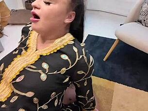 Arab wife enjoys big black cock licking and sex