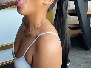 Beautiful Wife Blows Stepbrothers' Big Black Cocks In Amateur Couple Scene!