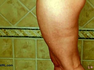 Captivating Blonde Model Showers 😊